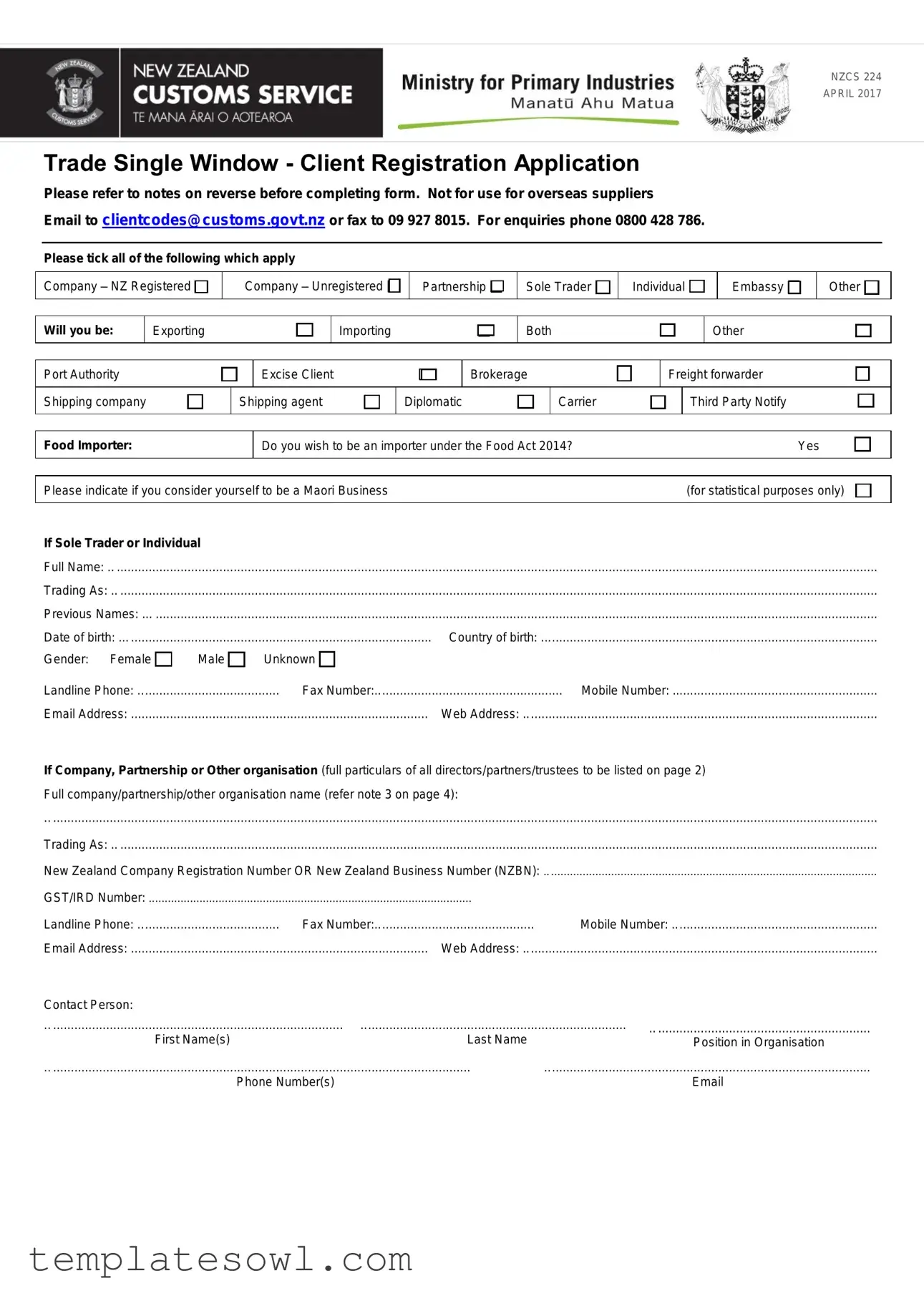 Fill Out Your Nzcs 224 Form