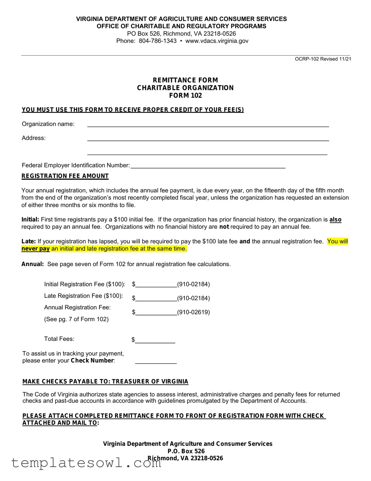 Fill Out Your Ocrp 102 Form
