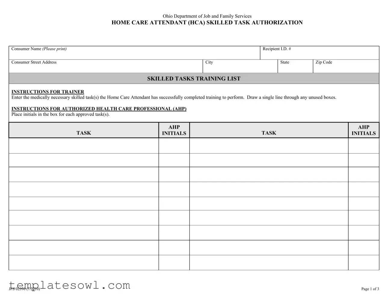 Fill Out Your Ohio Jfs 02390 Form