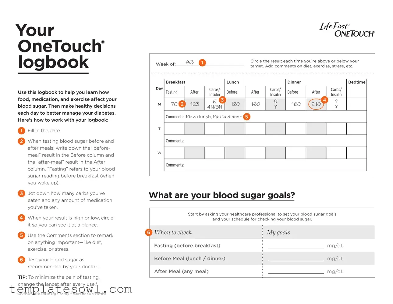 Fill Out Your Onetouch Logbook Sheet Form