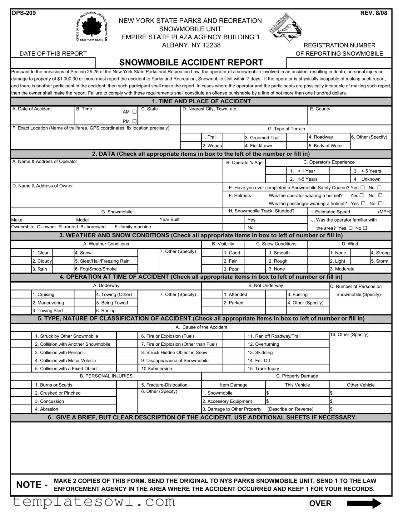 Fill Out Your Ops 209 Form