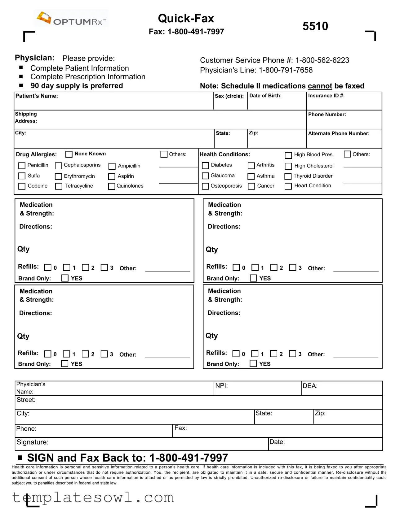 Fill Out Your Optumrx Prescription Fax Form