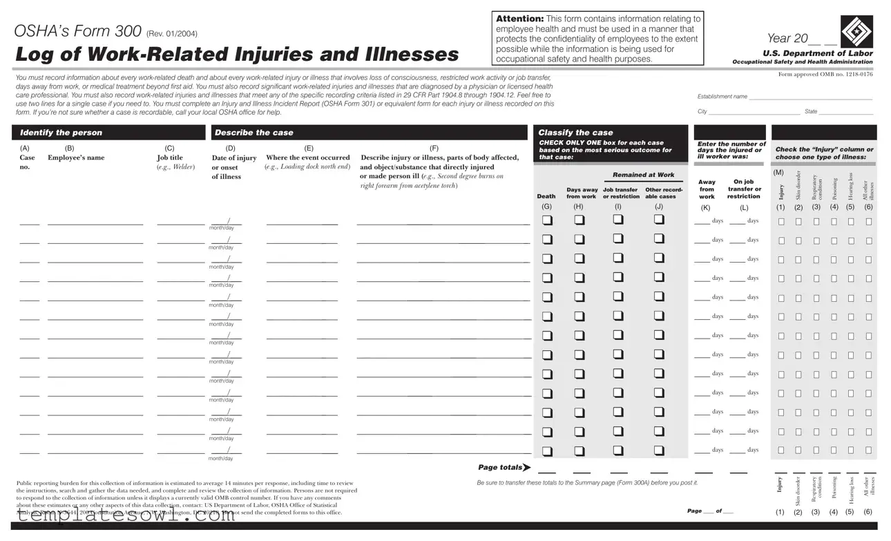 Fill Out Your Osha 300 Form