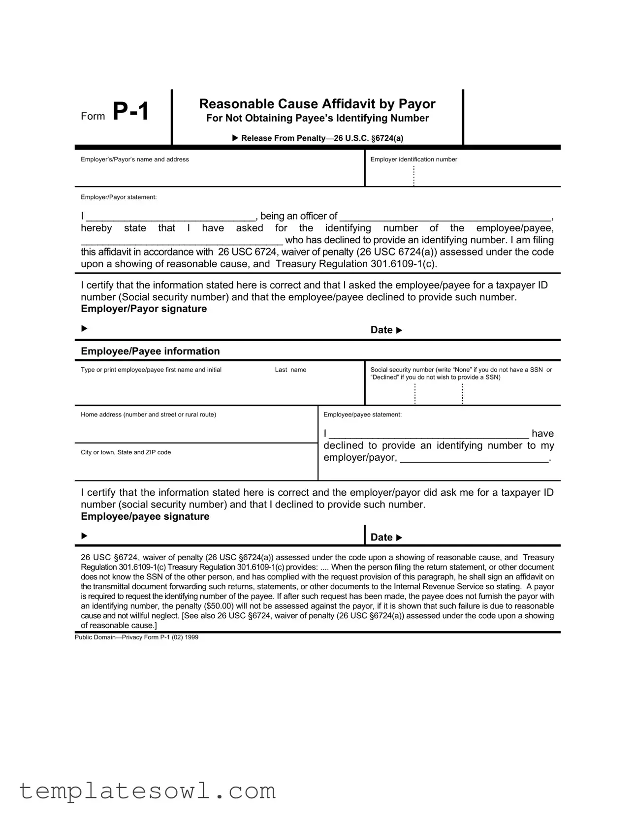 Fill Out Your P 1 Form