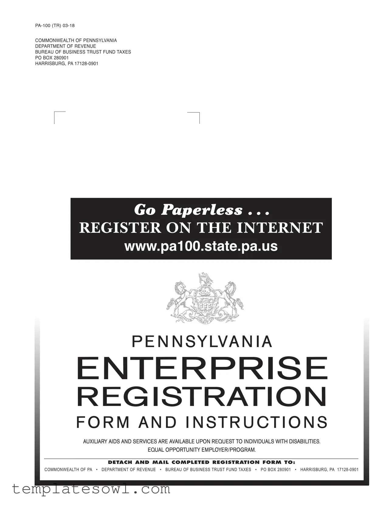 Fill Out Your Pa100 Form