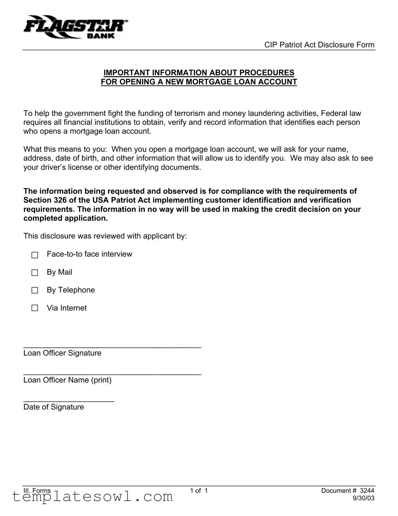 Fill Out Your Patriot Act Cip Form