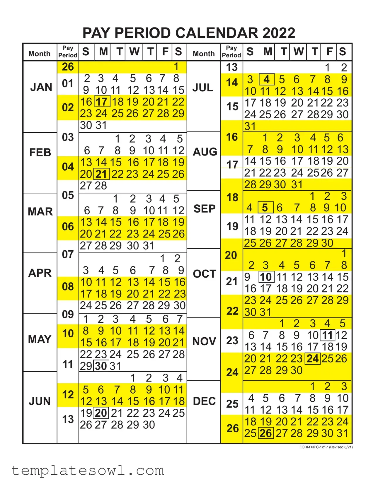 Fill Out Your Pay Period Calendar Form