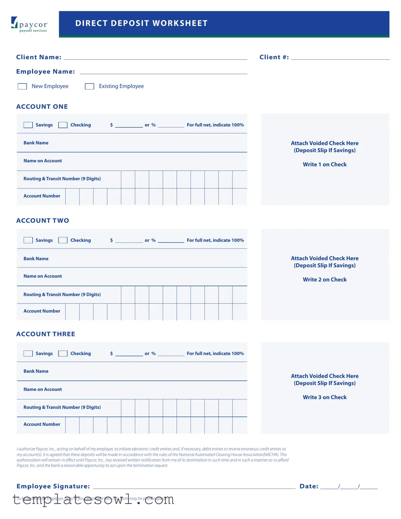 Fill Out Your Paycor Direct Deposit Form