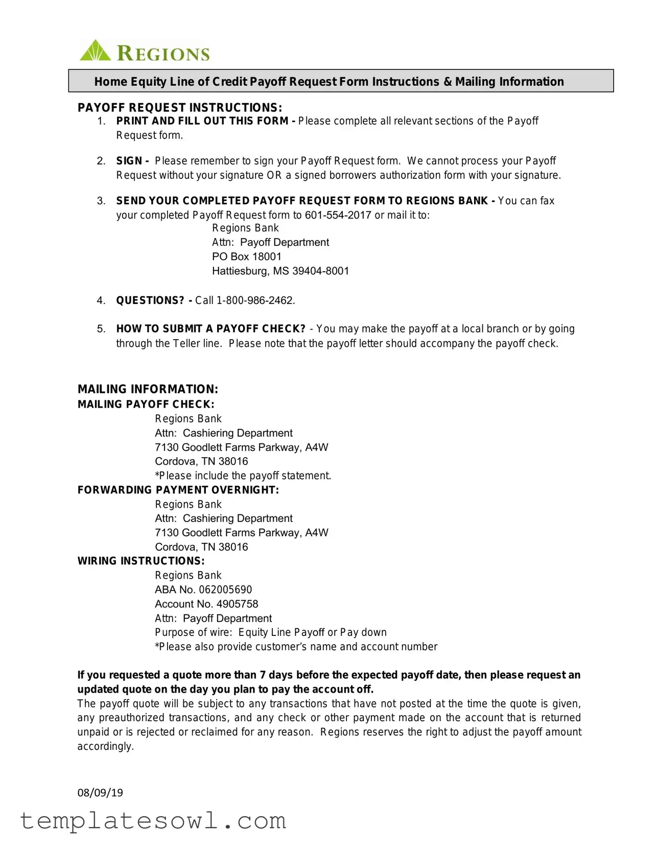 Fill Out Your Payoff Request Form