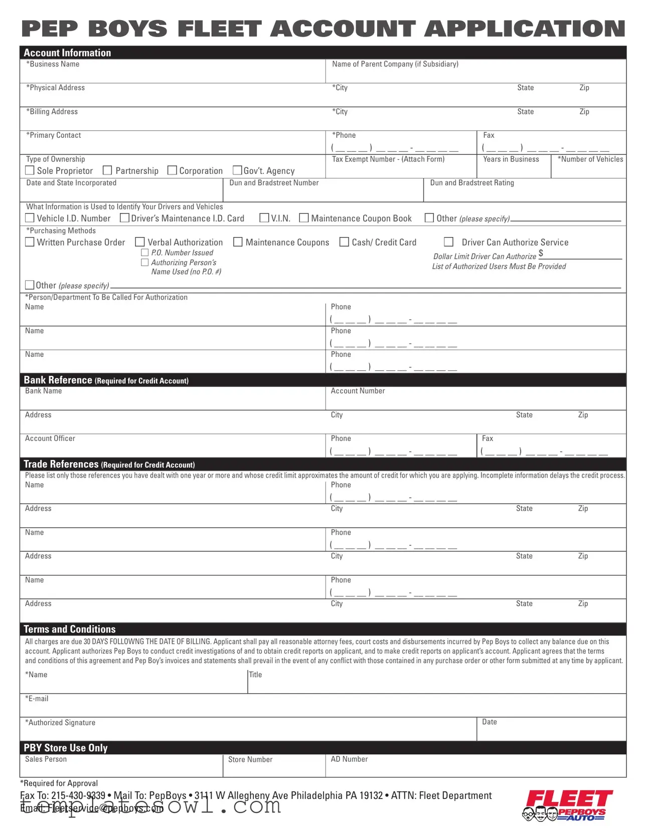 Fill Out Your Pep Boys Application Form