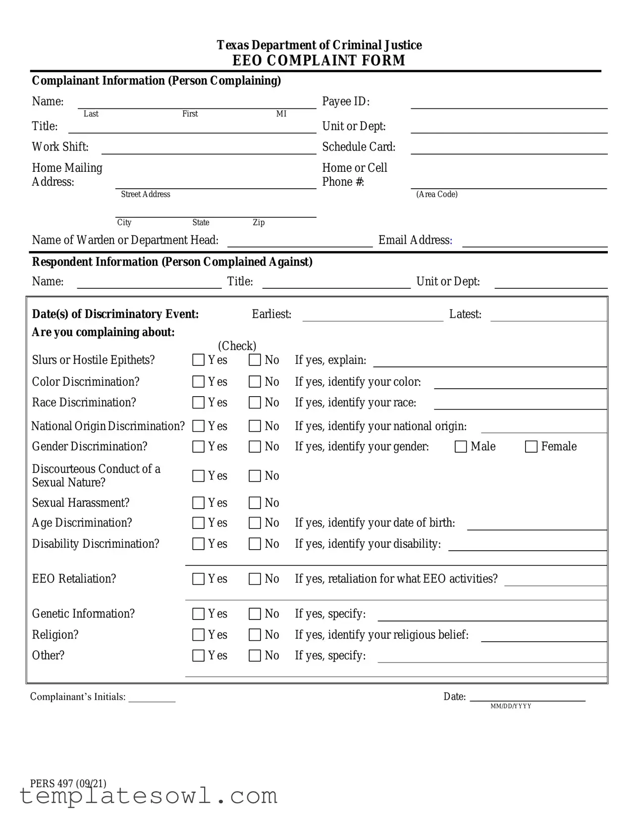Fill Out Your Pers 497 Form