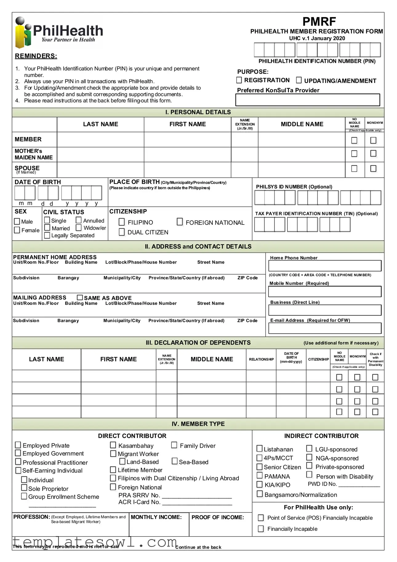 Fill Out Your Philhealth Registration Form