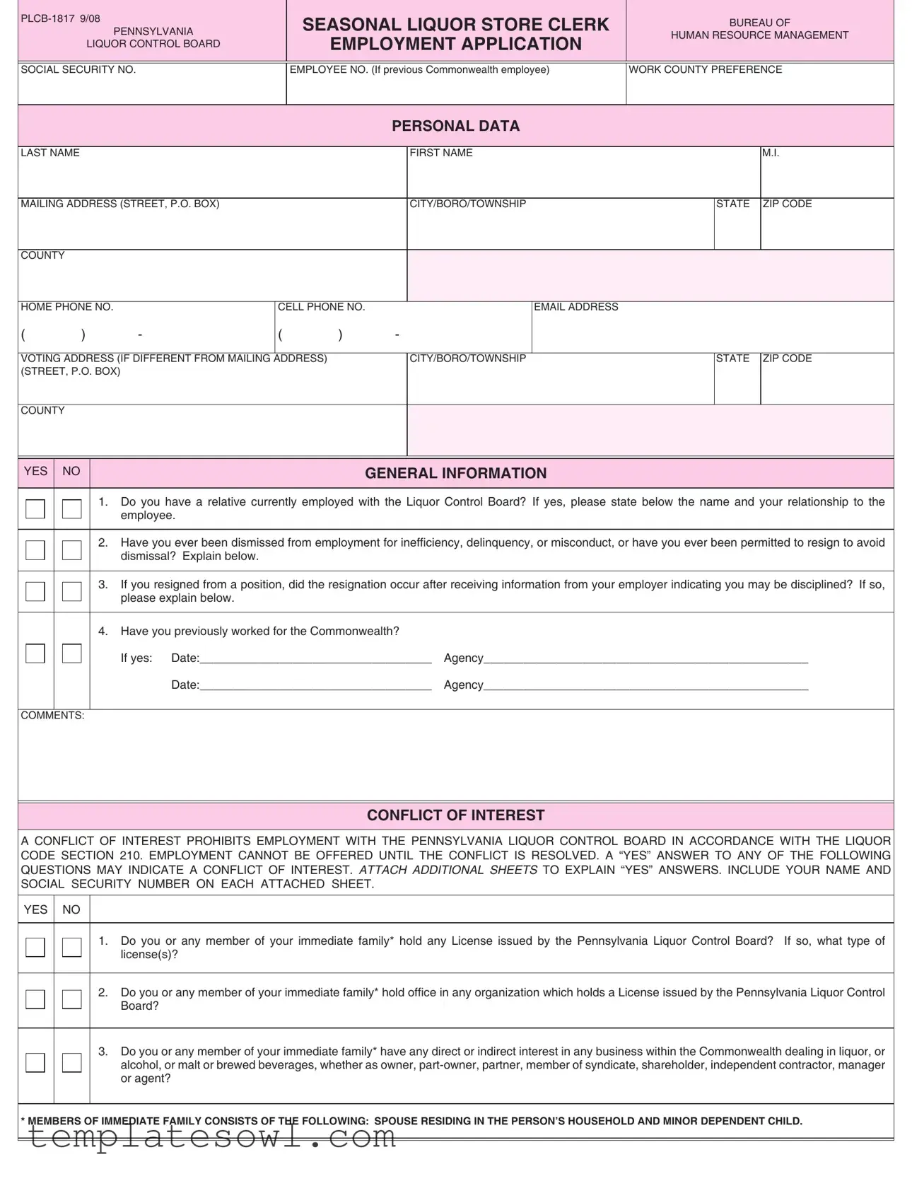 Fill Out Your Plcb 1817 Form