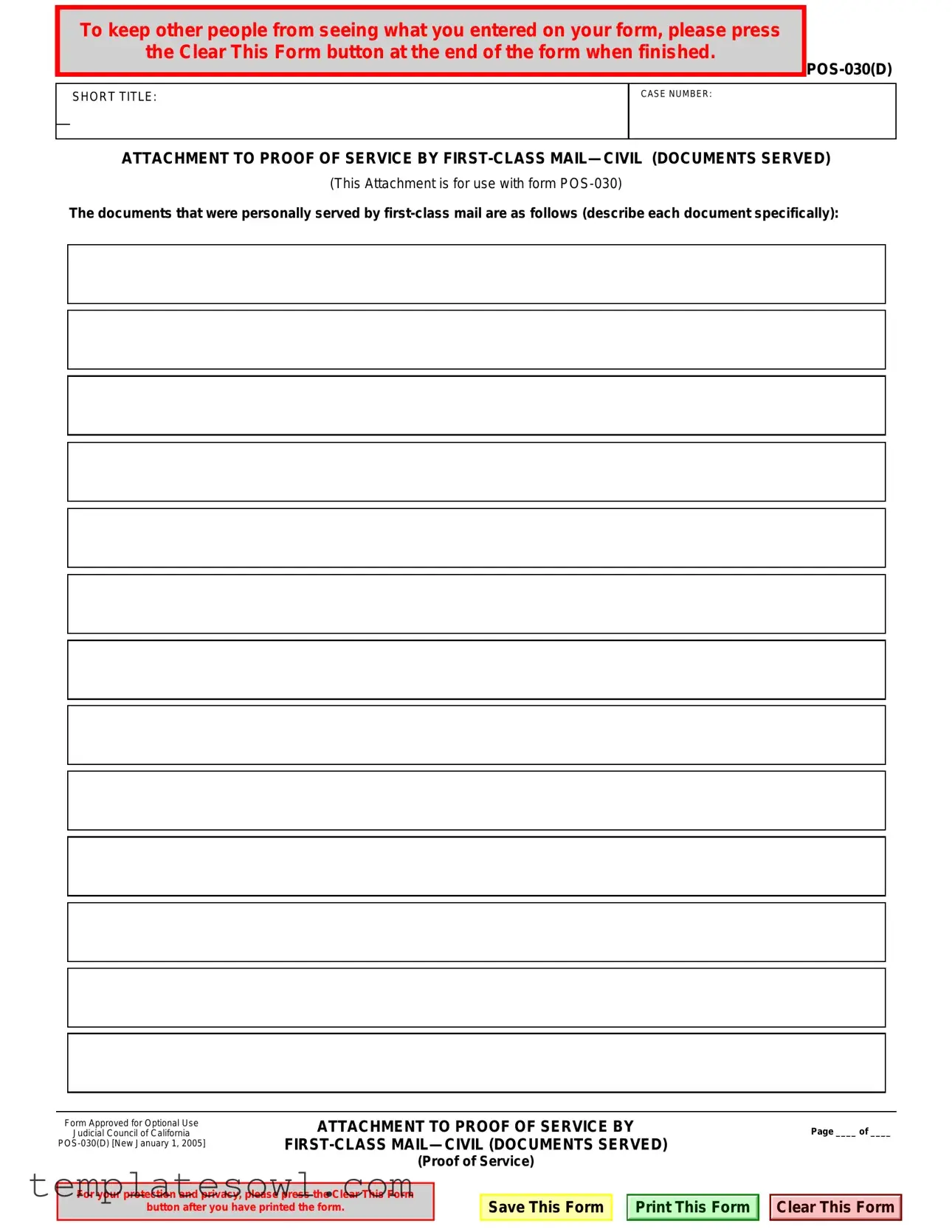 Fill Out Your Pos 030 D Form