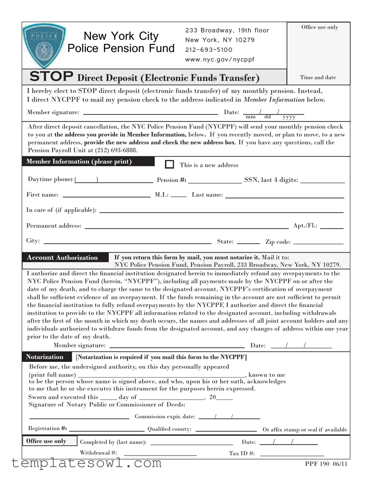 Fill Out Your Ppf 190 Form