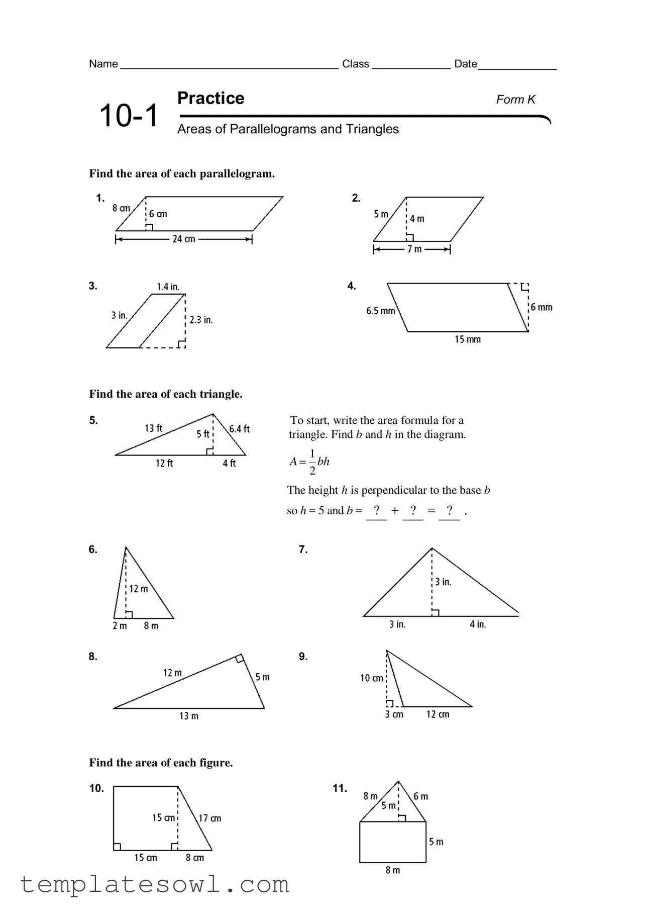 Fill Out Your Practice 10 1 Areas Form