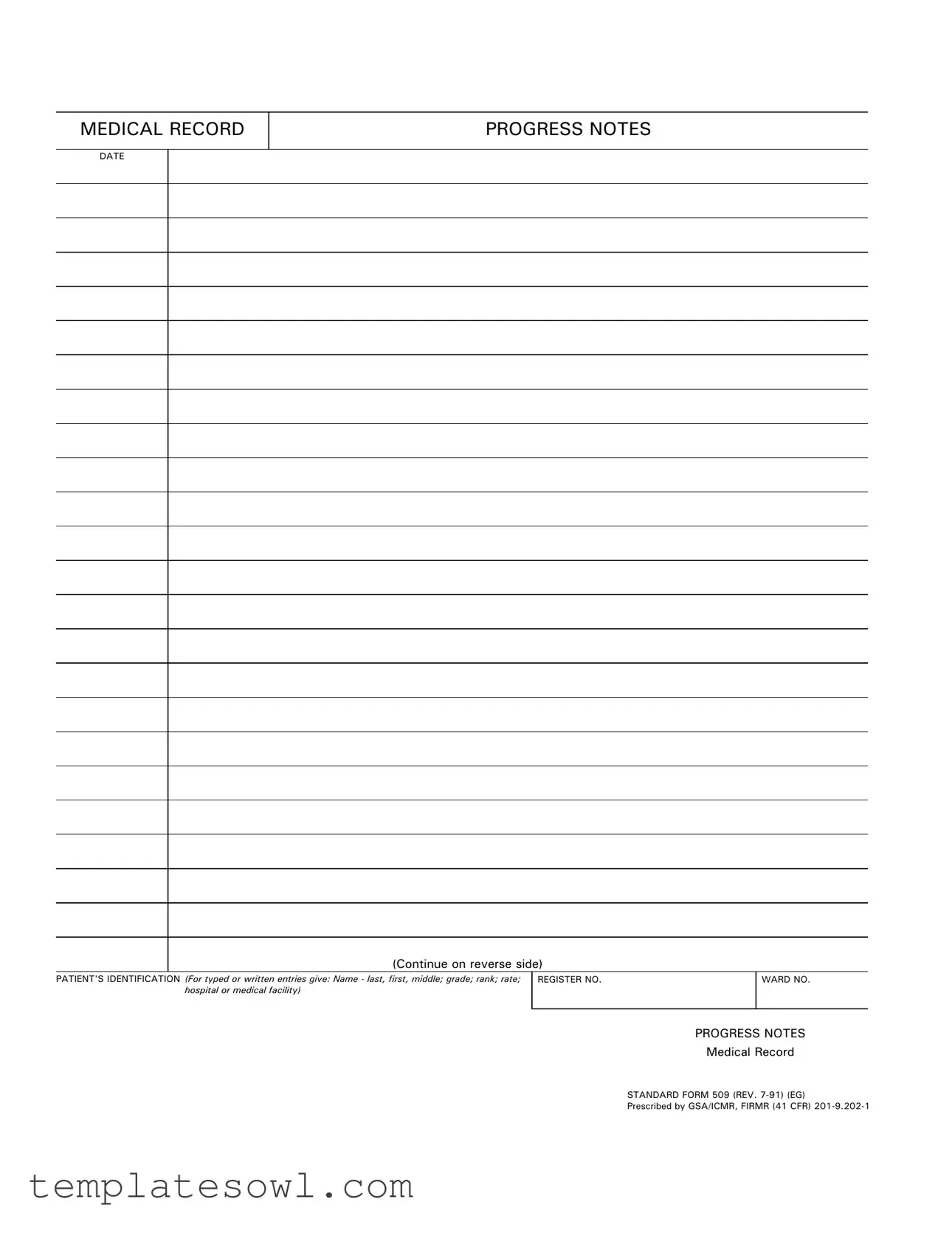Fill Out Your Progress Notes Form