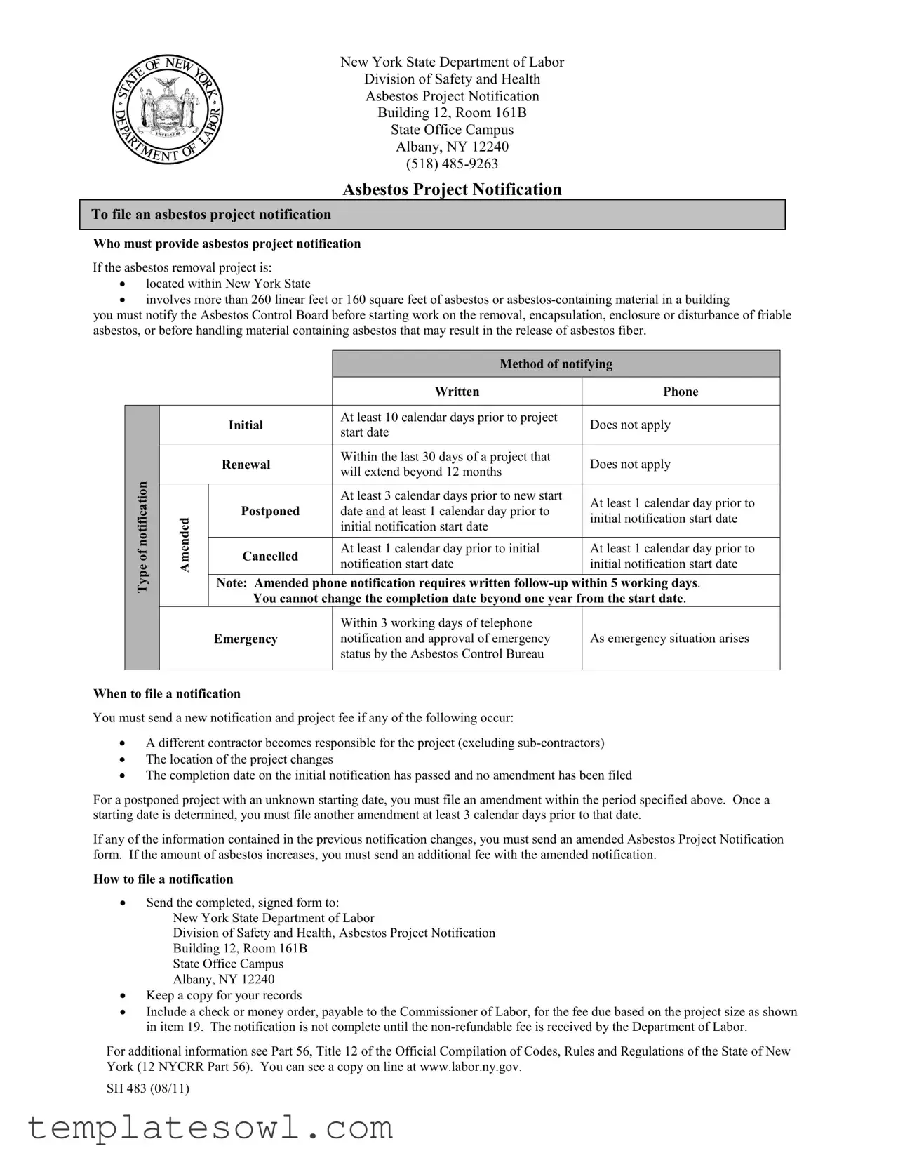 Fill Out Your Project Notification Form