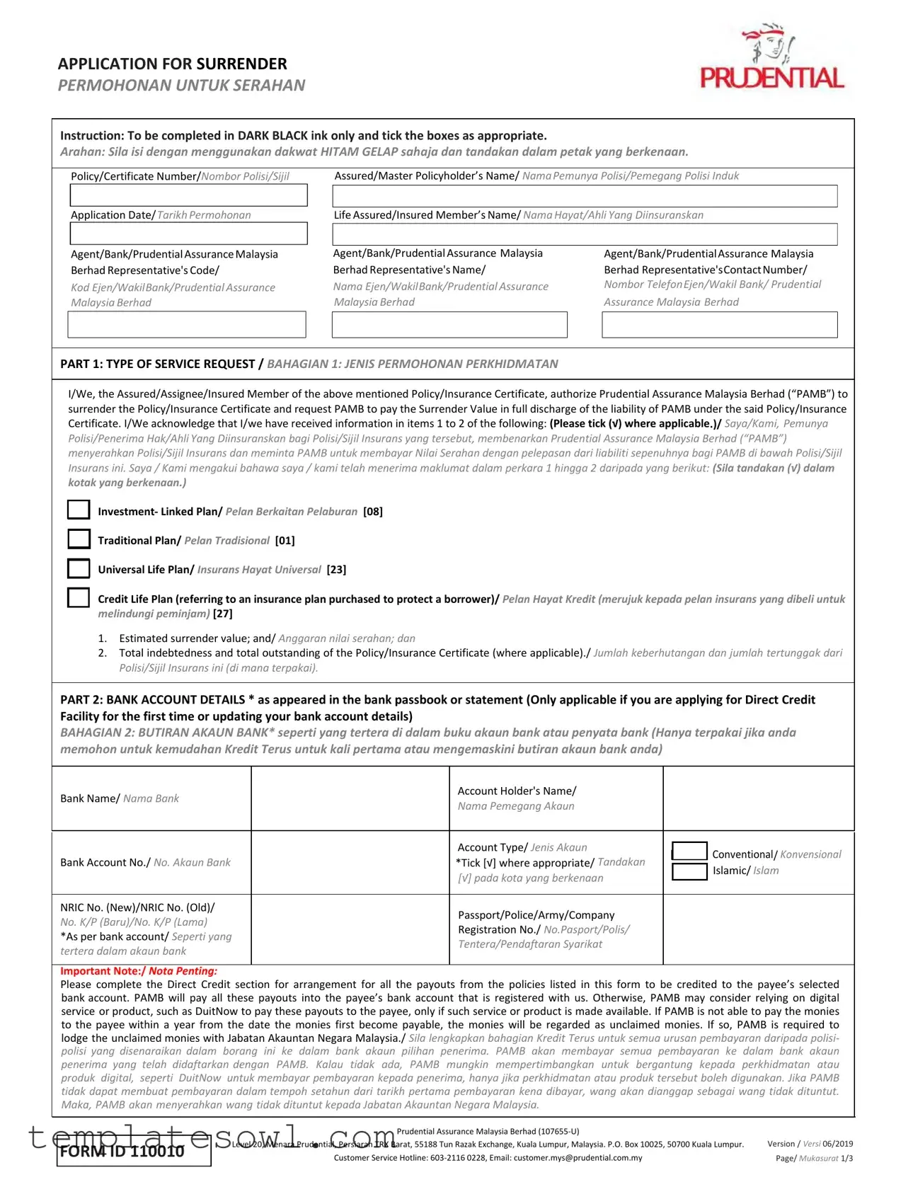 Fill Out Your Prudential Surrender Form