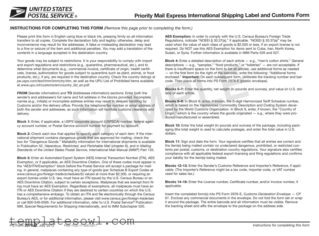 Fill Out Your Ps 2976 B Form