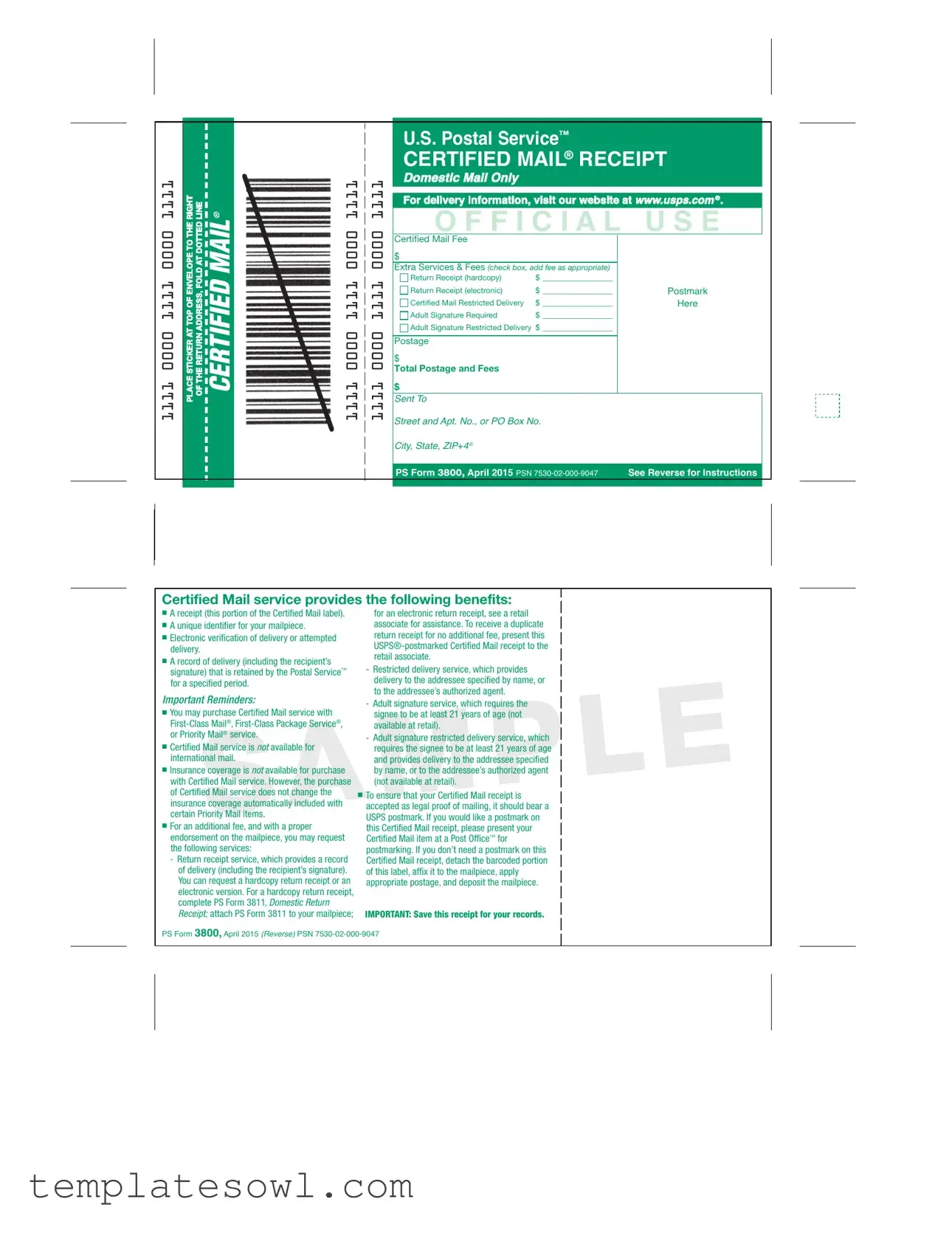 Fill Out Your Ps 3800 Form