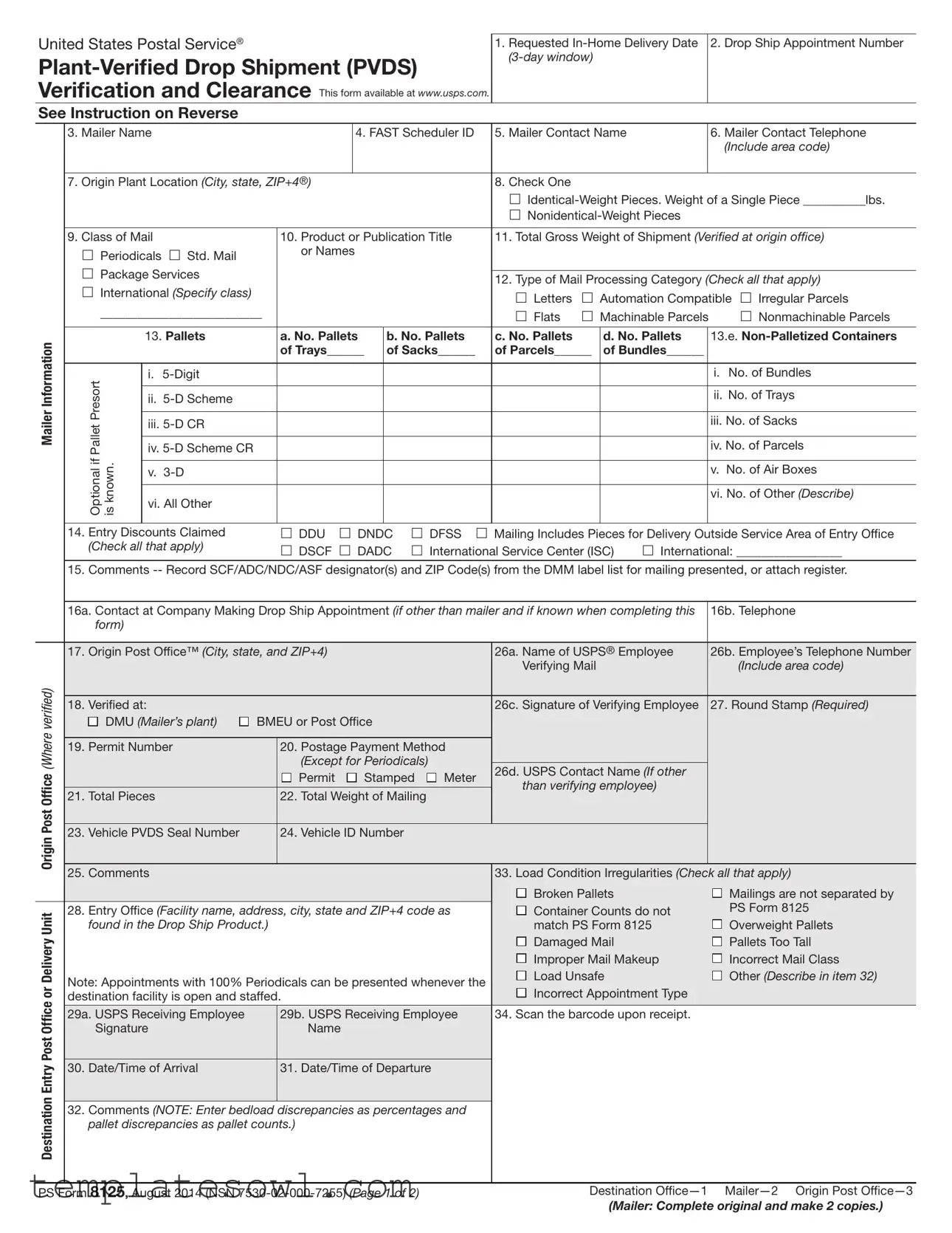 Fill Out Your Ps 8125 Form