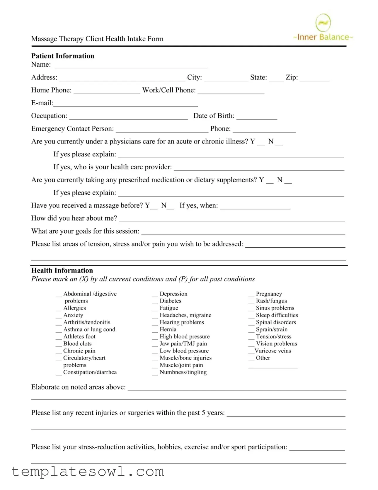 Fill Out Your Psychotherapy Intake Form