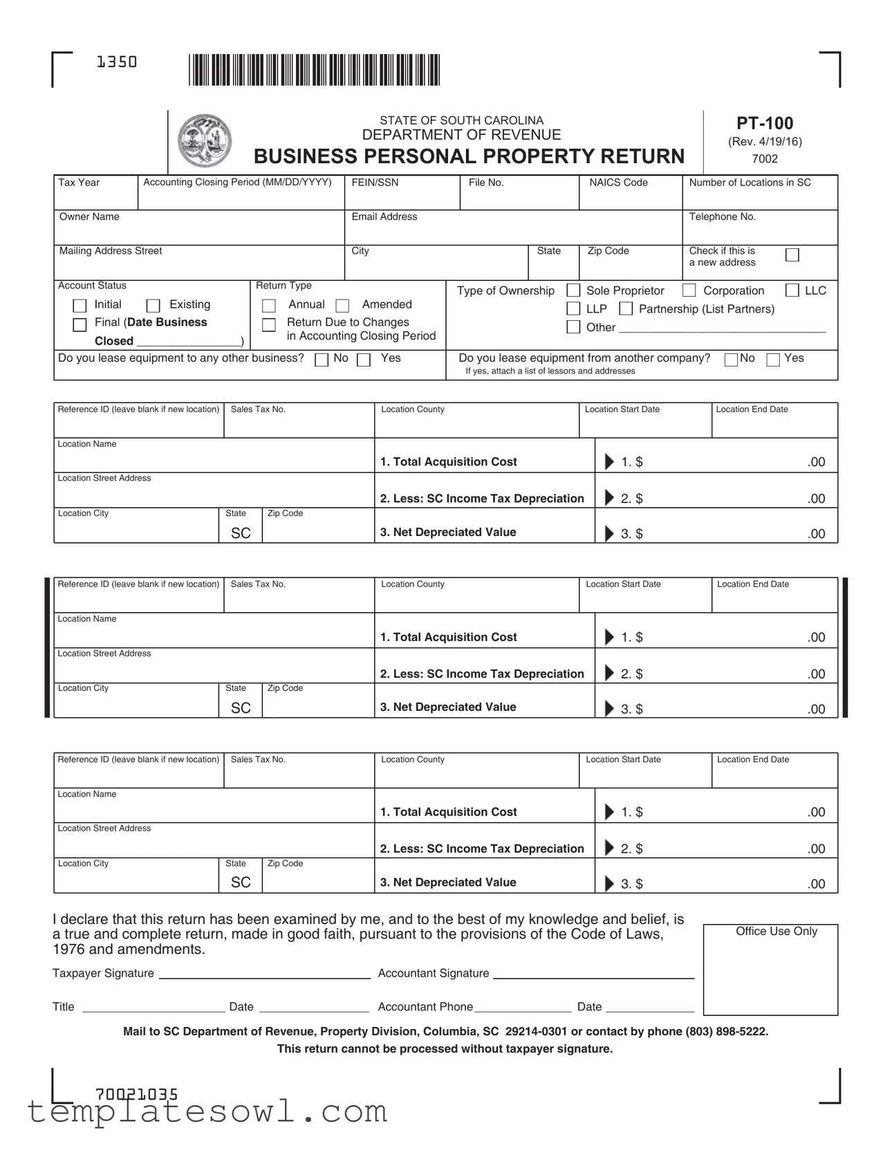 Fill Out Your Pt 100 Form