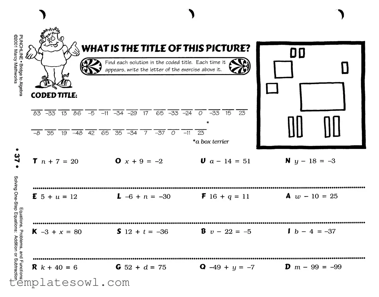 Fill Out Your Punchline Bridge To Algebra Form