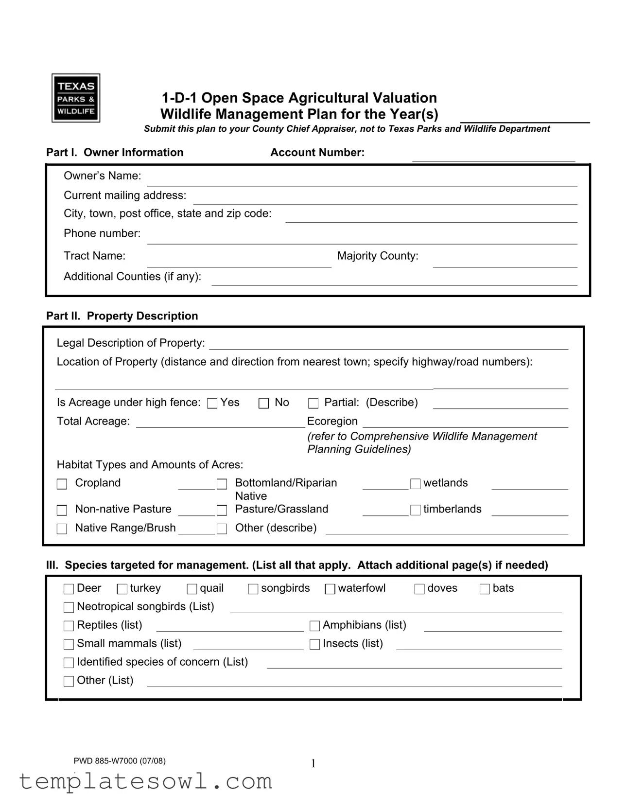 Fill Out Your Pwd 885 W7000 Form