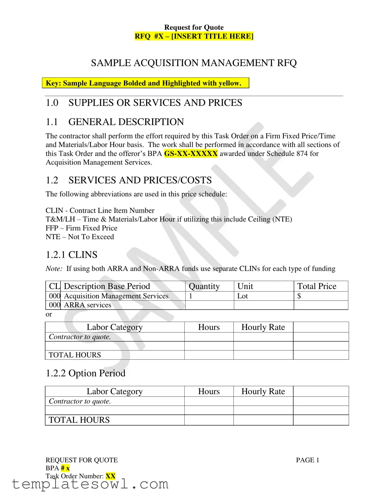 Fill Out Your Quotation Form