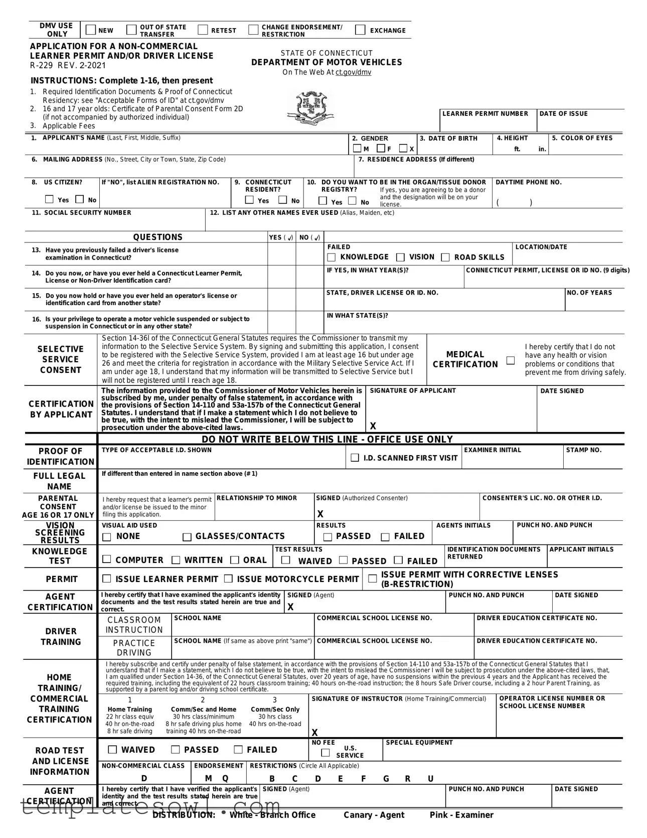 Fill Out Your R 229 Form