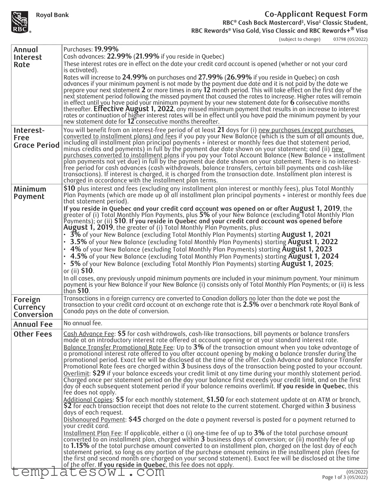 Fill Out Your Rbc Co Applicant Form