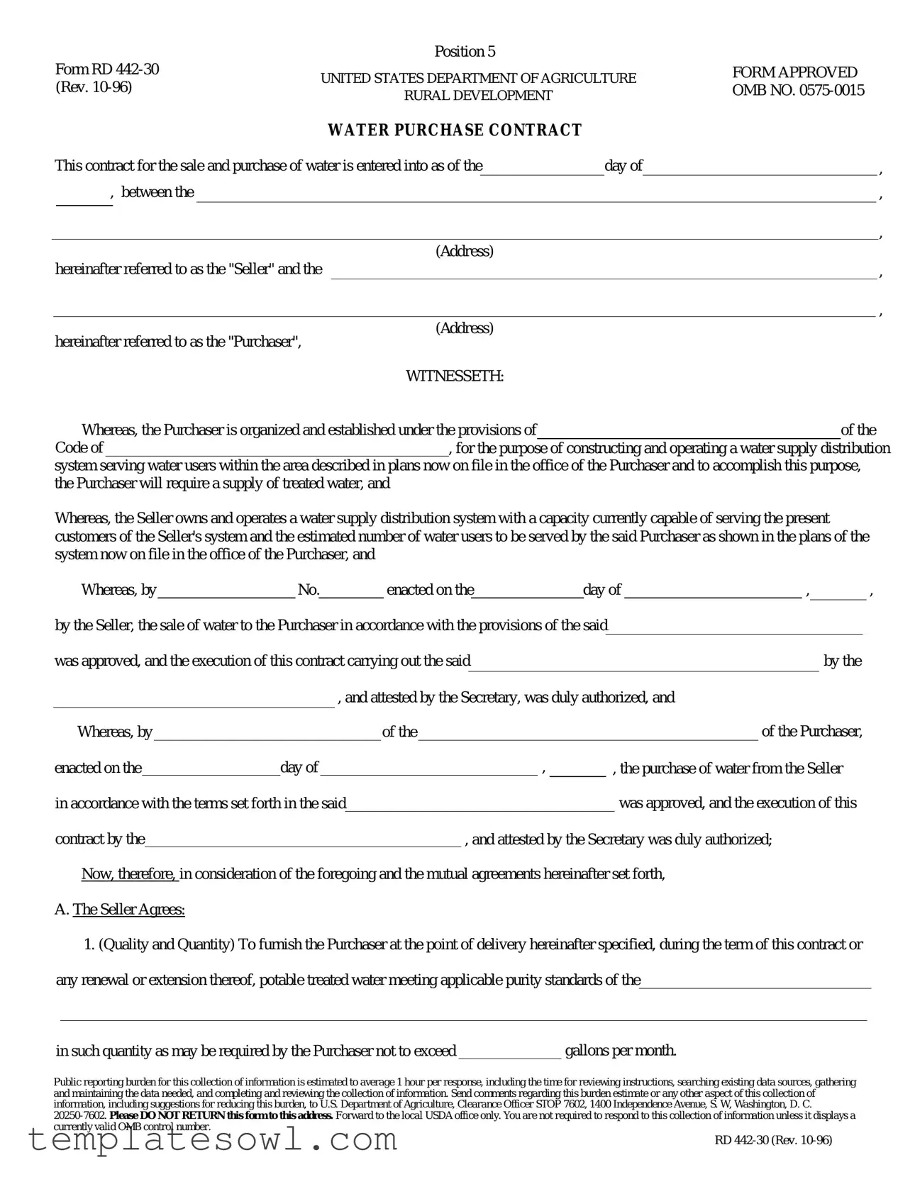 Fill Out Your Rd 442 30 Form