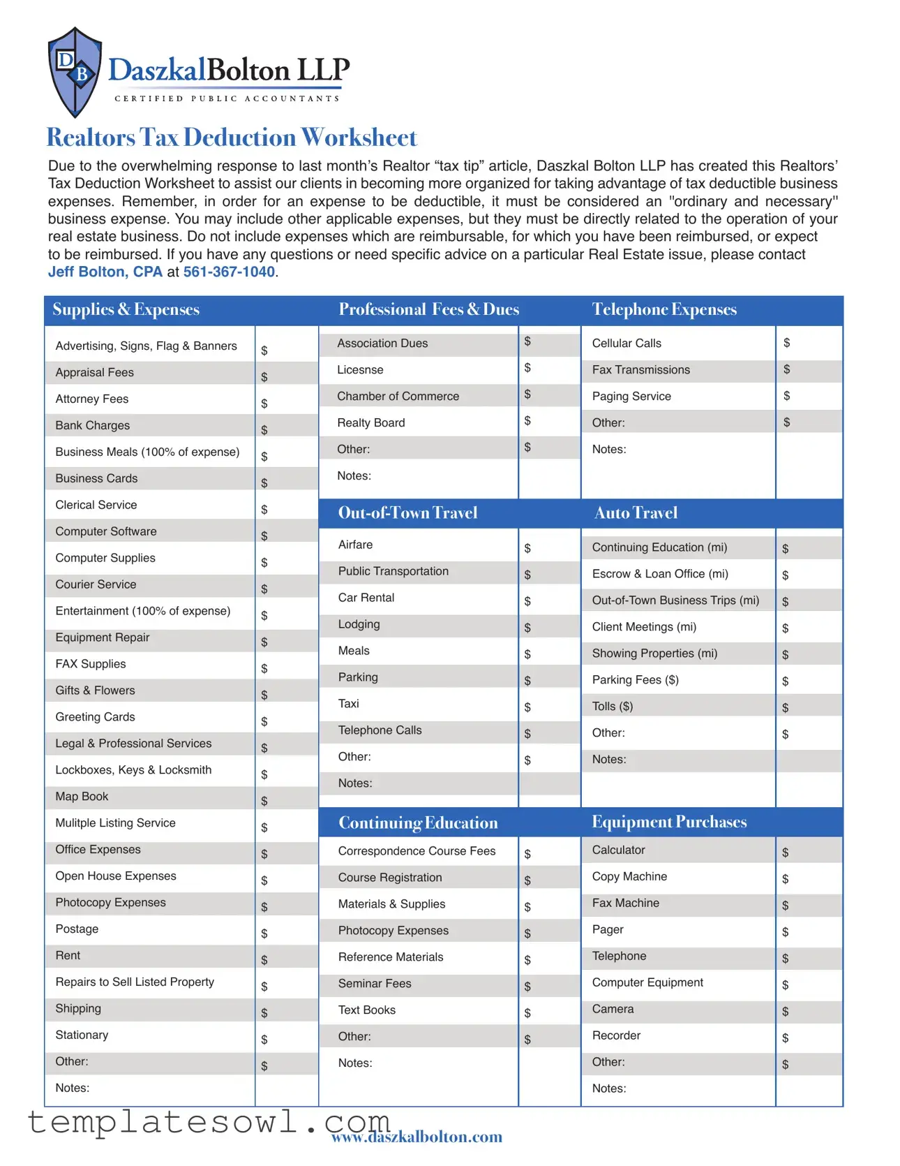Fill Out Your Real Estate Tax Deduction Form