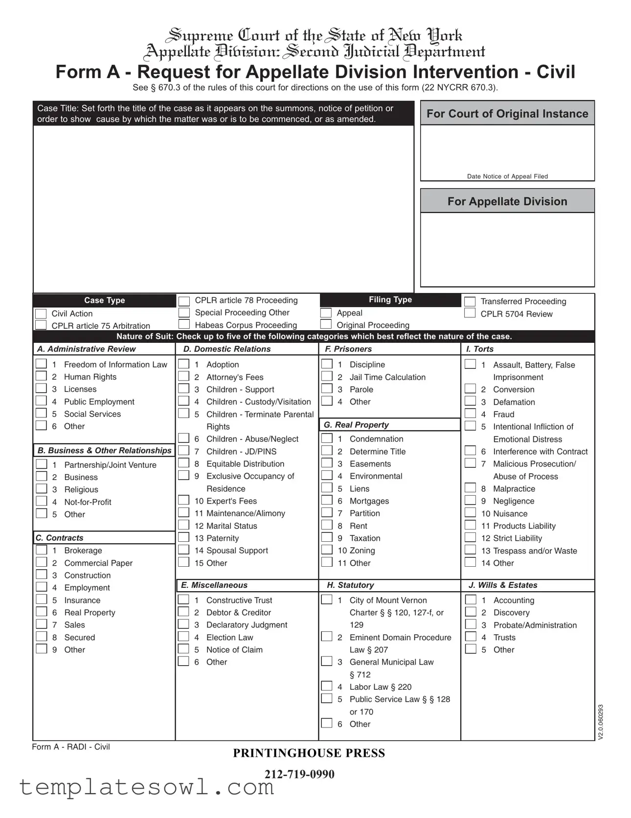 Fill Out Your Request Appellate Form