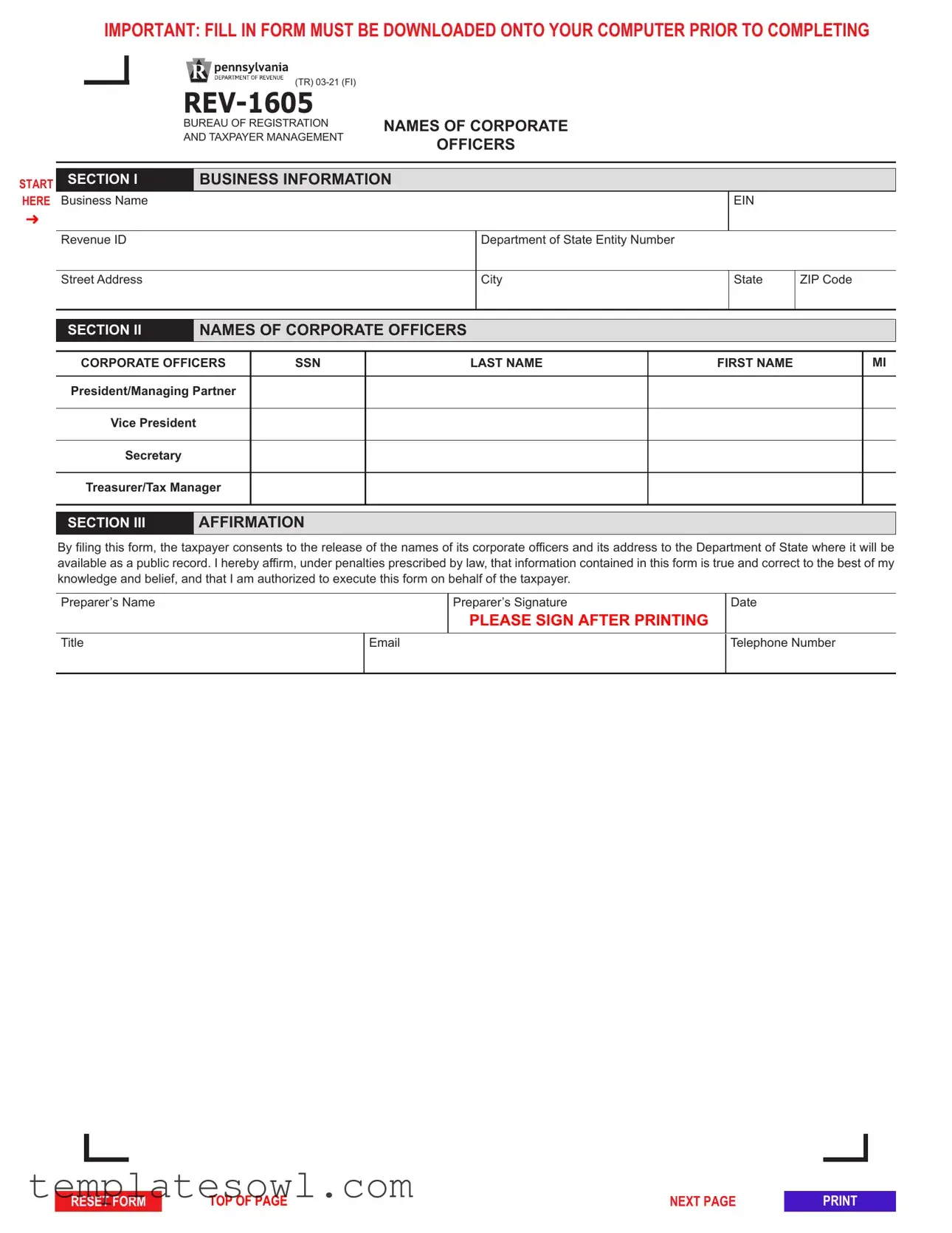Fill Out Your Rev 1605 Form