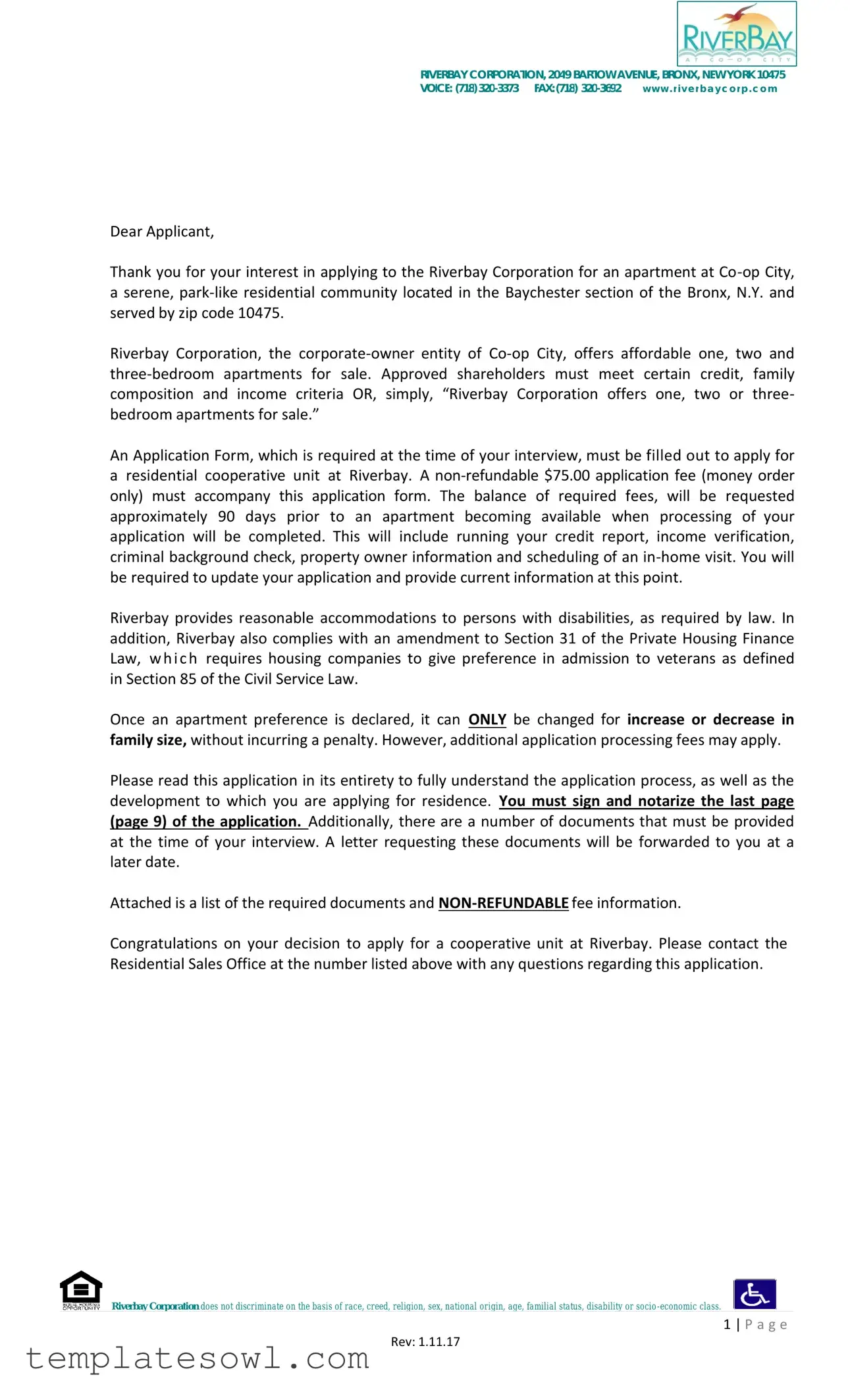 Fill Out Your Riverbay Application Form