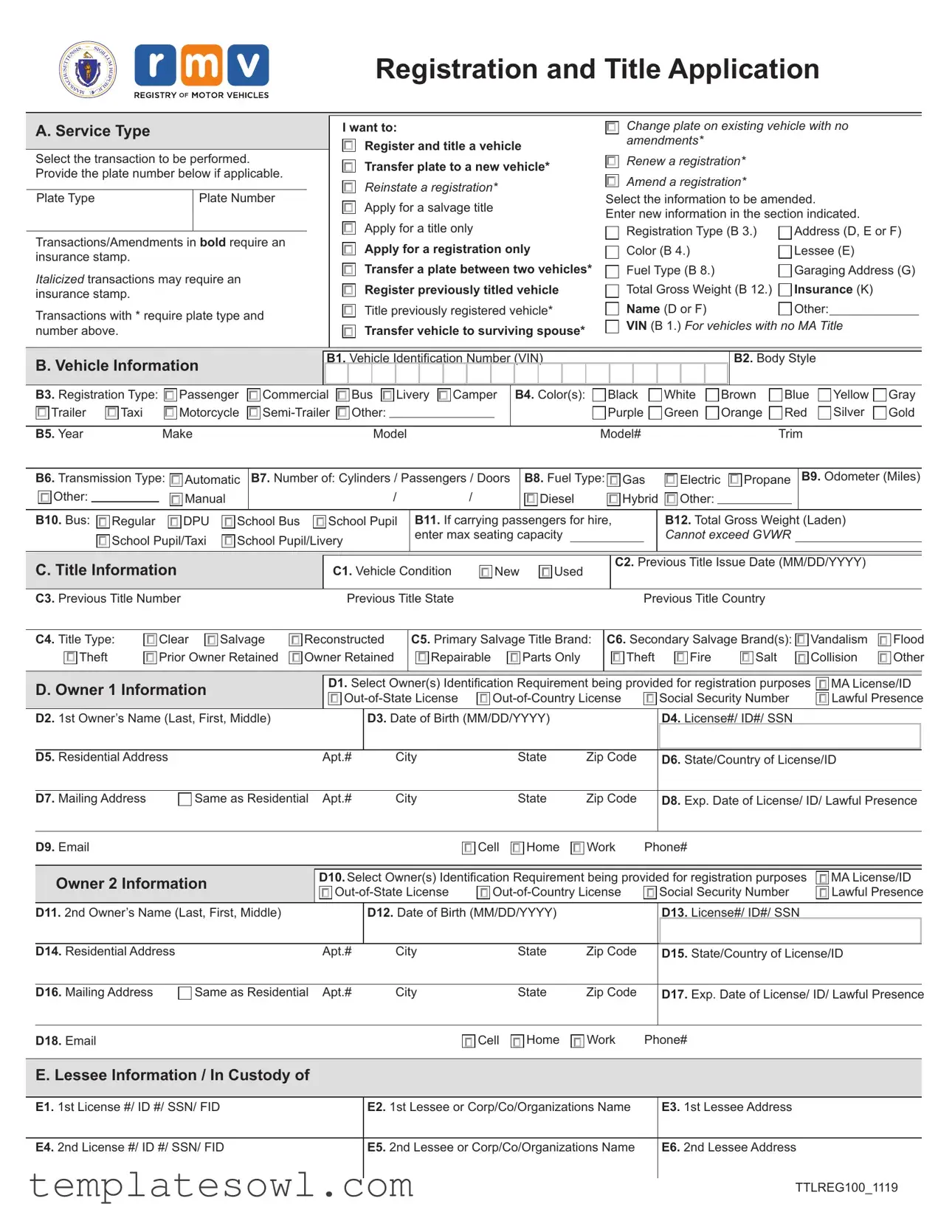 Fill Out Your Rmv1 Form