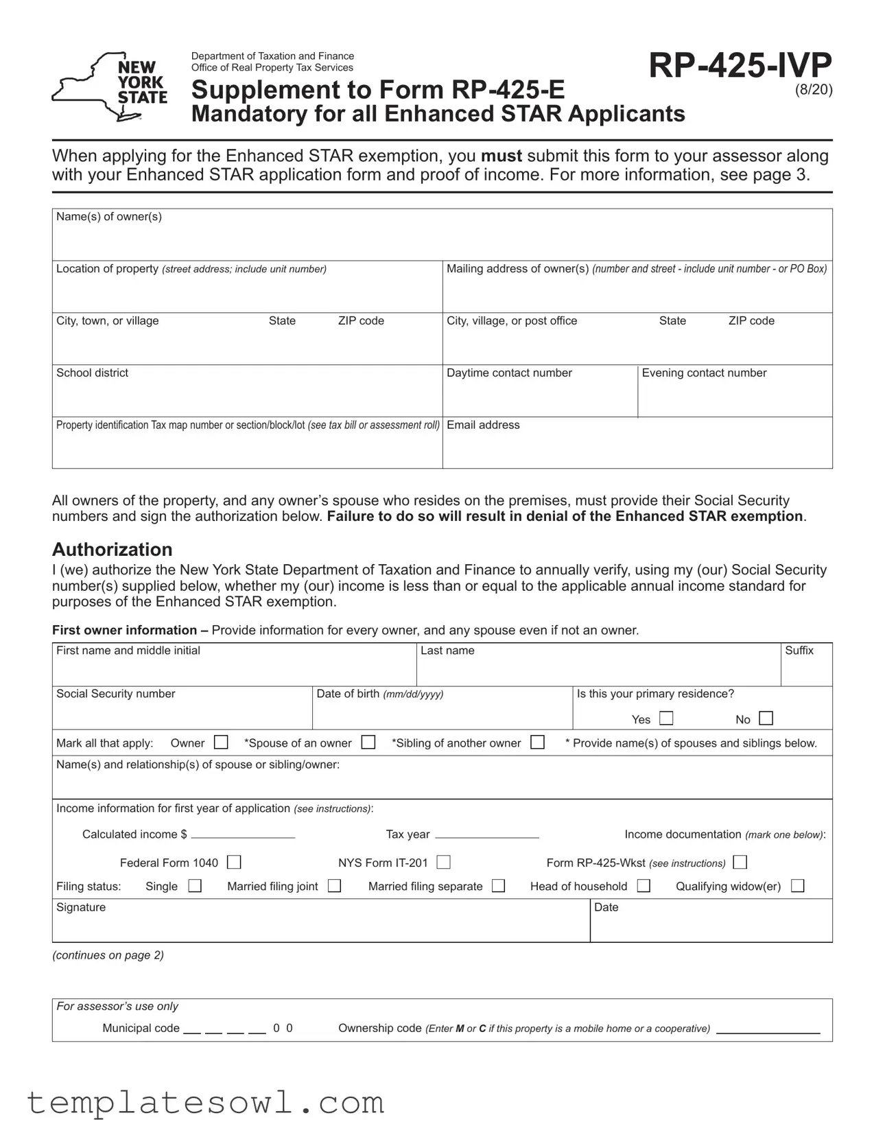 Fill Out Your Rp 425 Ivp Form