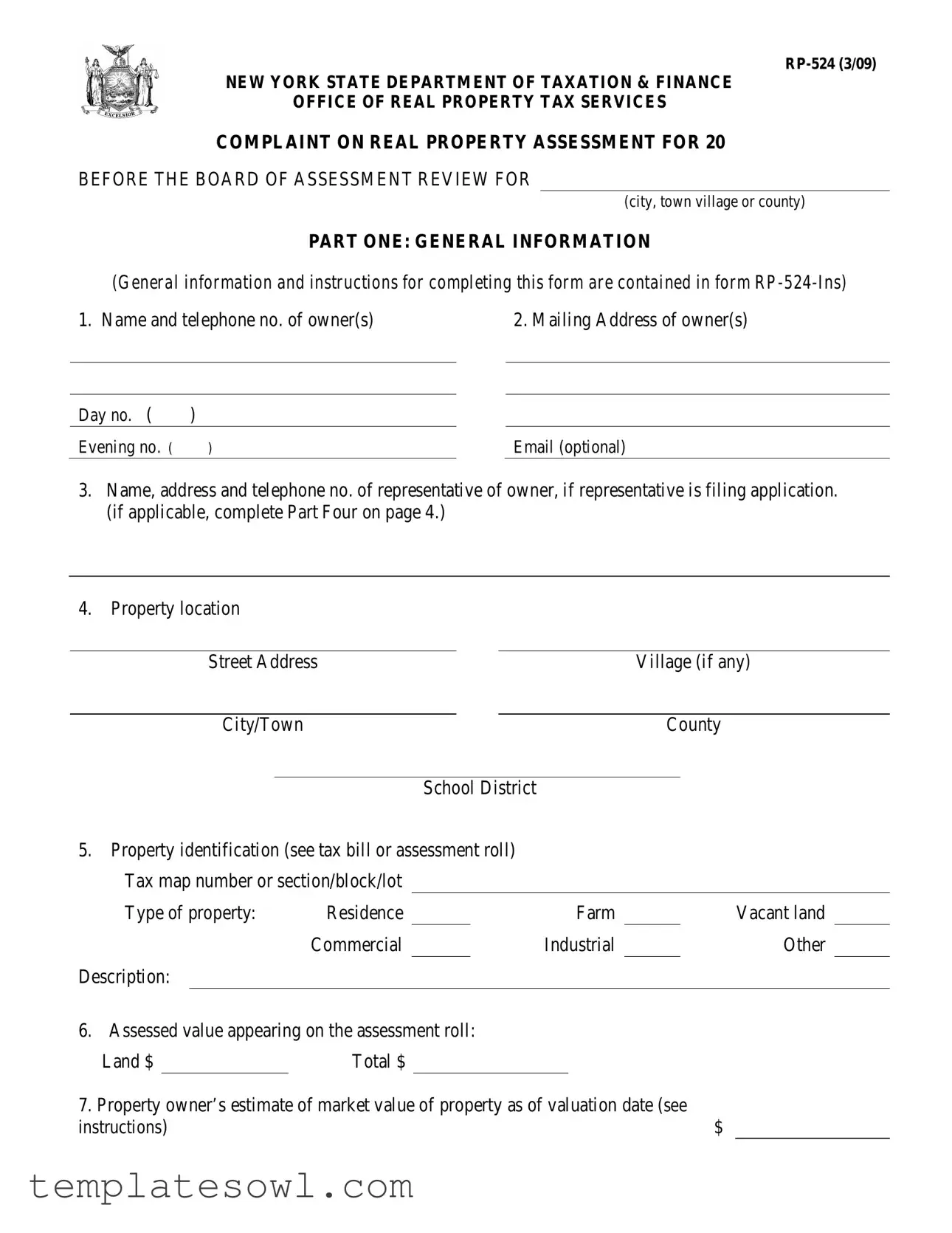 Fill Out Your Rp 524 Form