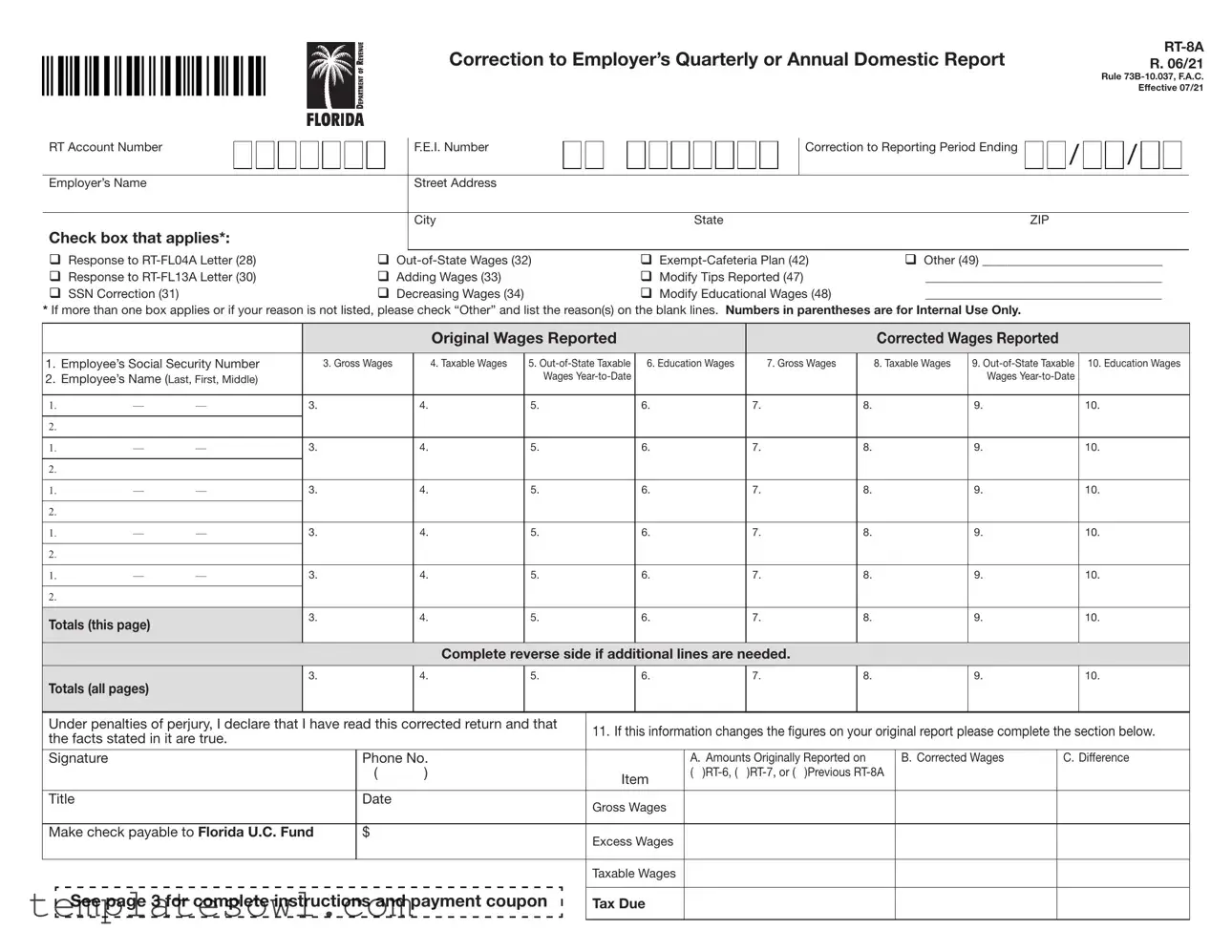 Fill Out Your Rt 8A Form
