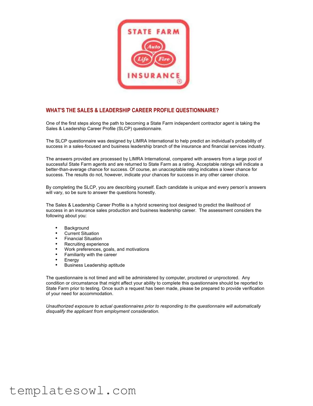 Fill Out Your Sales Leadership Career Profile Form