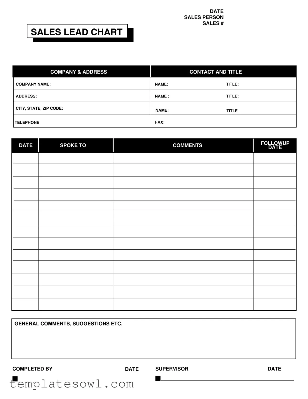 Fill Out Your Sales Form