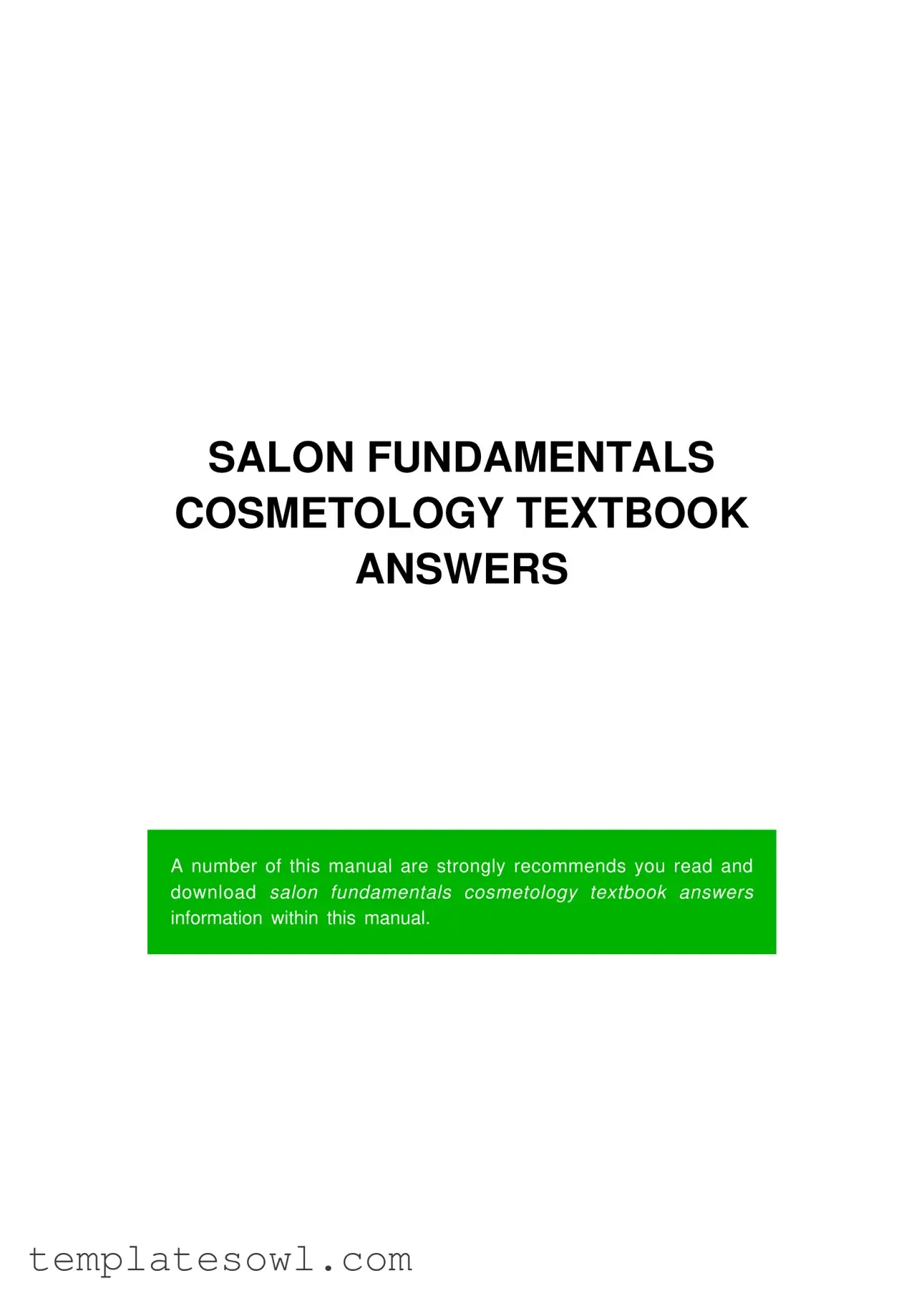 Fill Out Your Salon Fundamentals Key Form