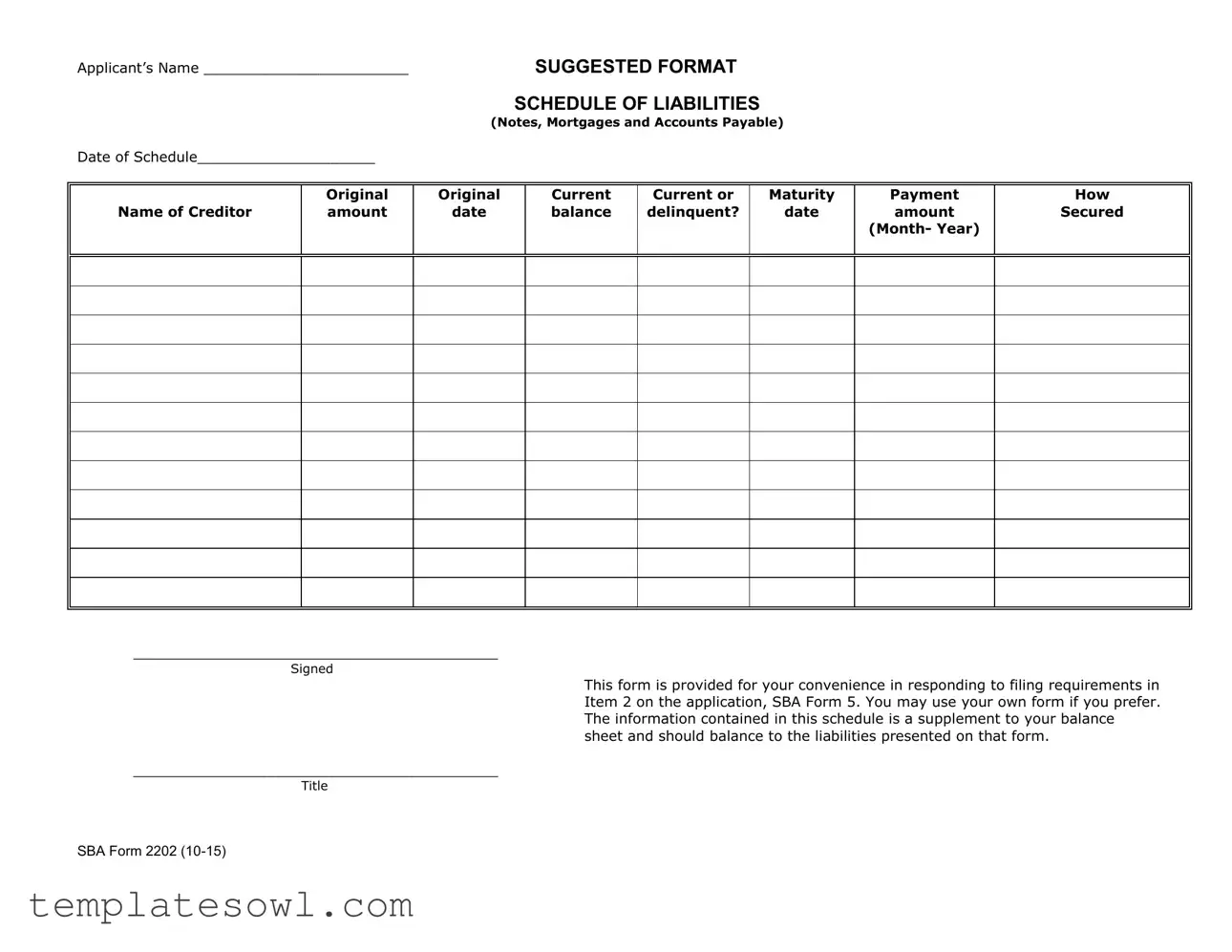 Fill Out Your Sba 2202 Form
