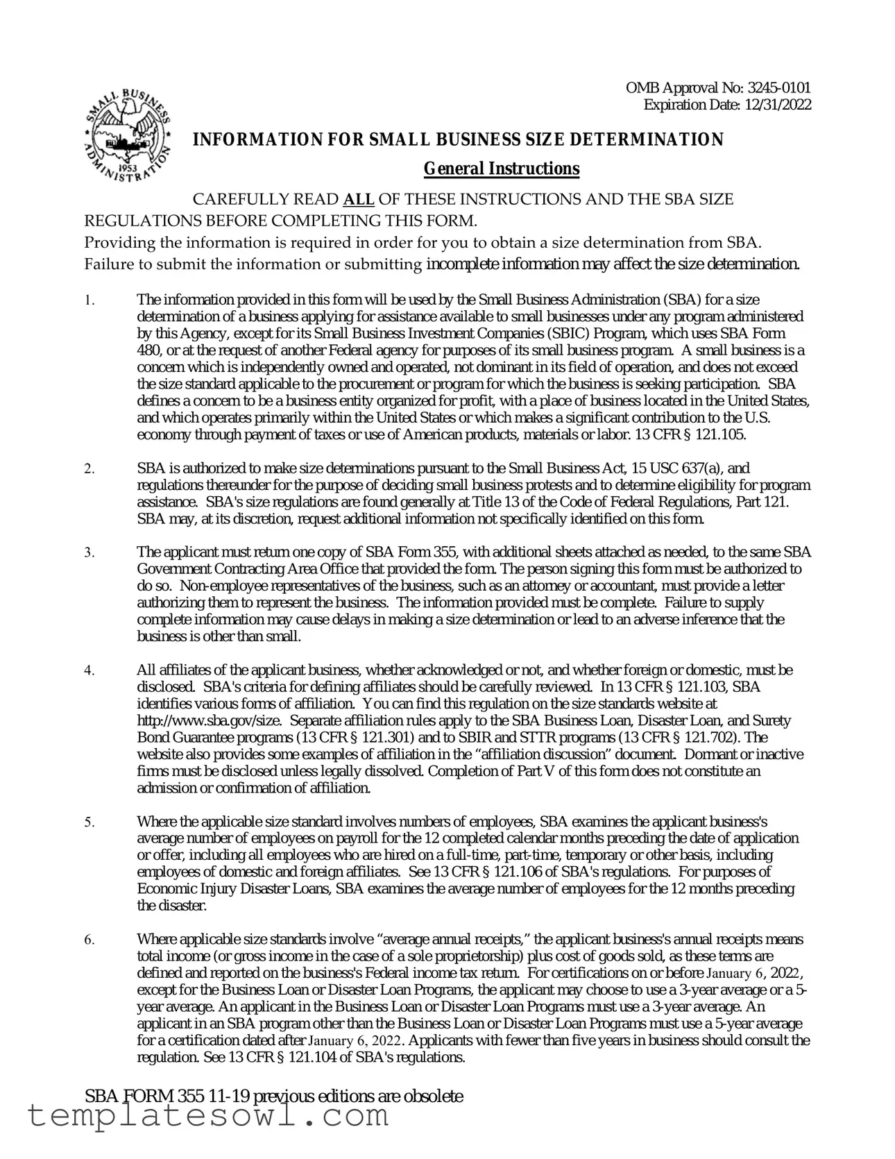Fill Out Your Sba 355 Form