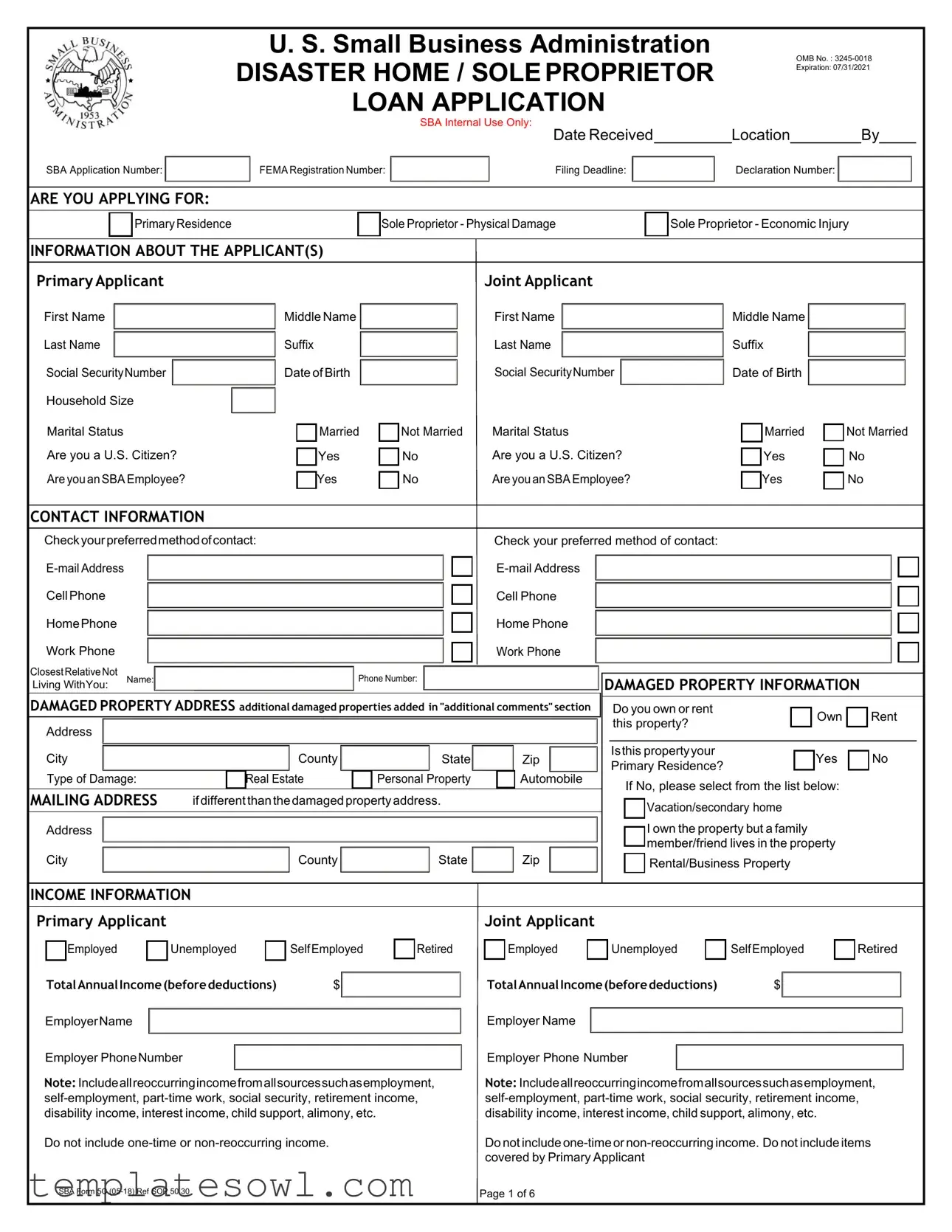 Fill Out Your Sba 5C Form