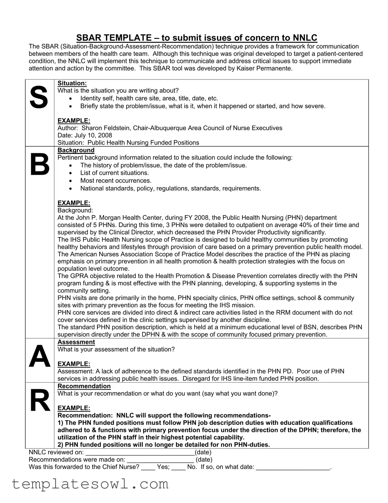 Fill Out Your Sbar Word Form