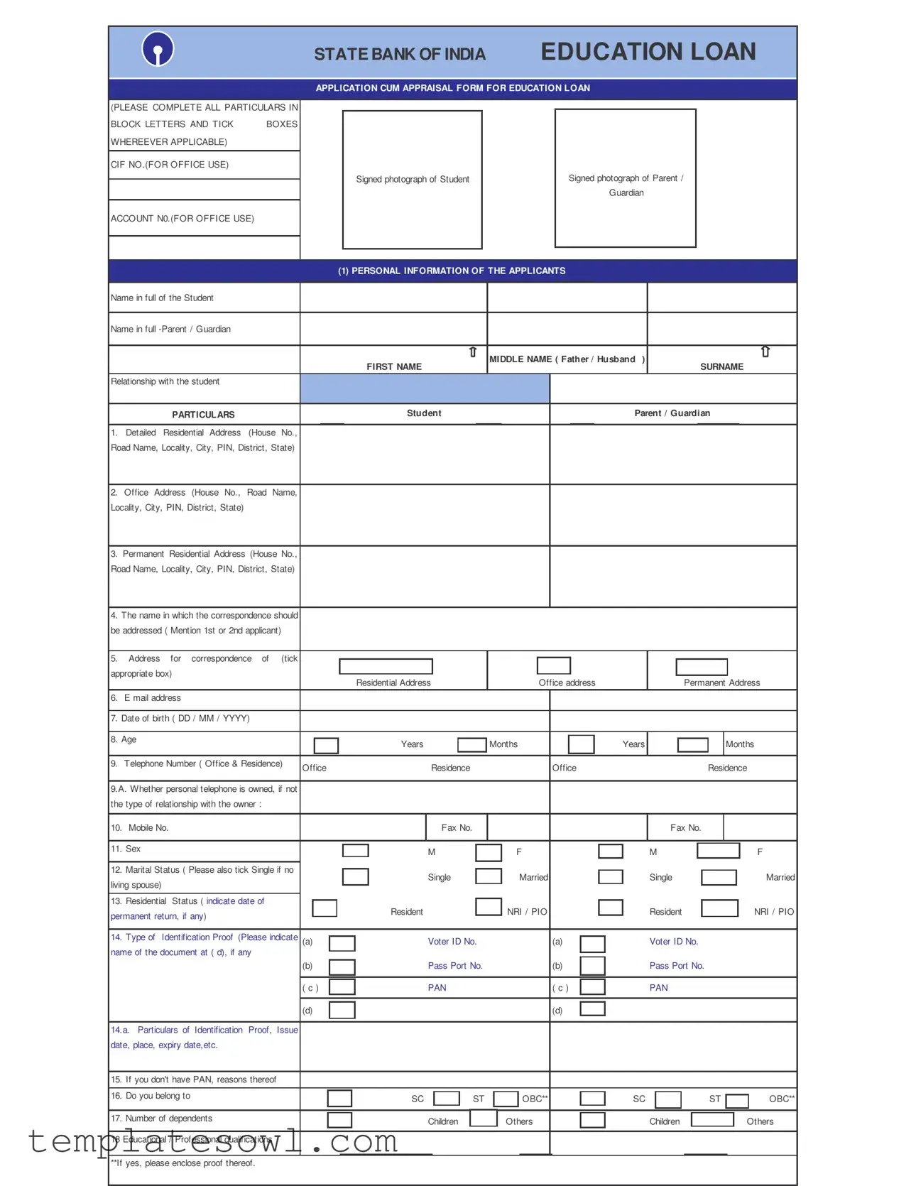 Fill Out Your Sbi Education Loan Form